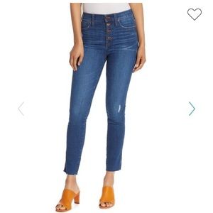 MADEWELL 10” HIGH RISE SKINNY JEANS RAW HEMS!